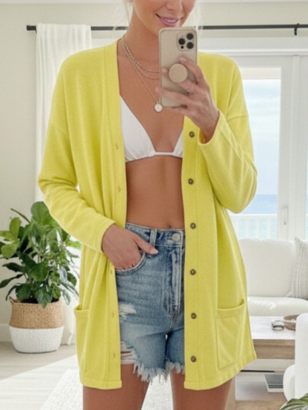 Long Sleeve‎ Button Down Cardigan